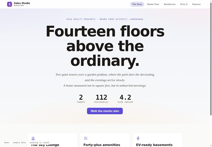 Sales Studio demo — project story